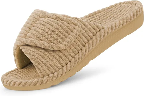 Vista 15 de Litfun Pantuflas ortopédicas para mujer, zapatos de casa con soporte de Beige
