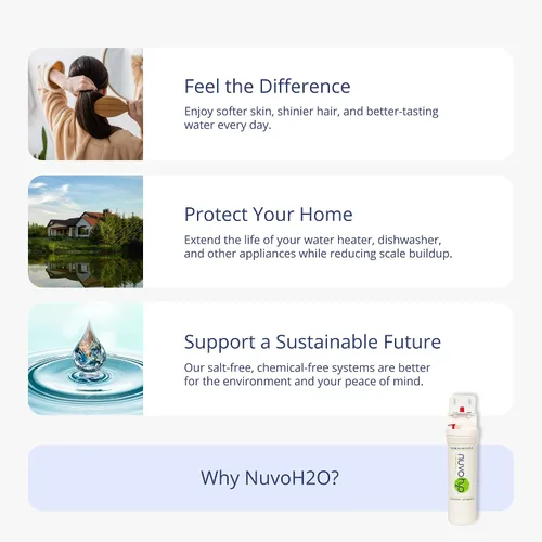 Vista 4 de NuvoH2O Sistema de calentador de agua – Suavizante de agua a base de cítricos, sin sal – Evita la acumulación de escamas de agua dura, prolonga