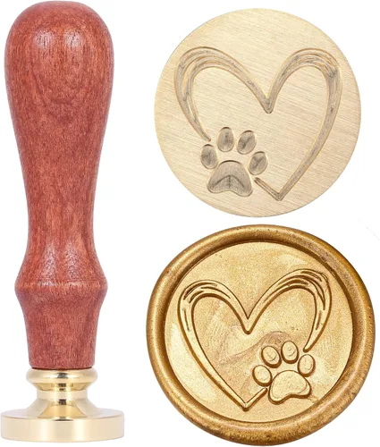 Vista 11 de Yoption Baby Footprints - Sello de cera Cabeza de sello de cera de latón con mango de madera, para invitación de baby shower, envoltura de regalo