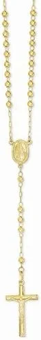 Vista 4 de Diamond2Deal Collar de rosario semisólido de oro amarillo de 14 quilates corte de diamante cuentas de 0118in joyería fina regalo para mujer Metal