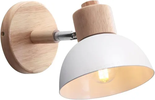 Vista 10 de Adjustable Scandinavian Wall Lamp E27 Lighting Fixture Retro Industrial Style for Bedroom Living Room Hallway(Amarillo,1 Pieza)