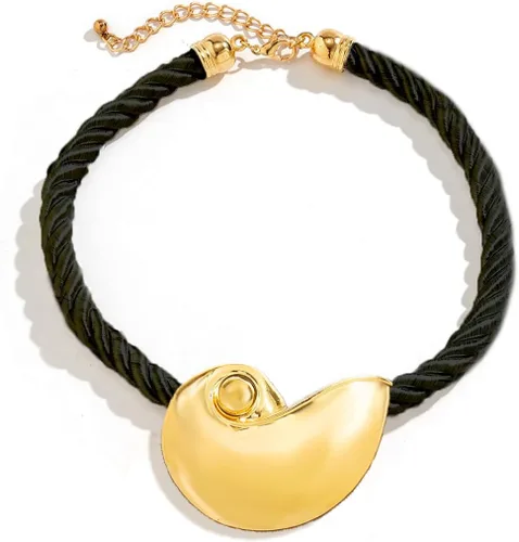 Vista 8 de Collar de caracola dorada de Halloween, accesorio de joyería para mujer