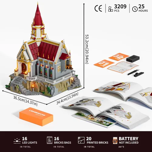 Vista 6 de LUMIBRICKS Castillo Medieval del Rey y Tesorería Conjunto de Ladrillos de Construcción - Colección Modular de Ciudad de la Edad Media