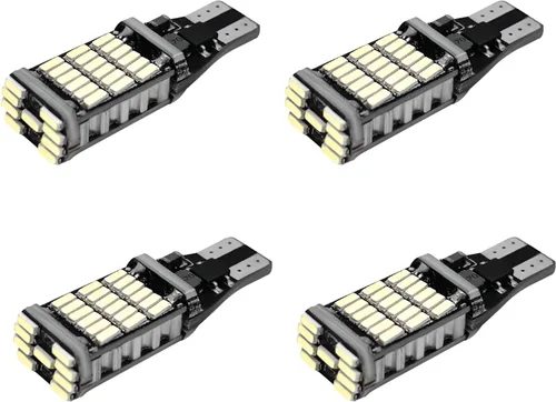 Vista 12 de 4 piezas de luces LED de reversa, 6500K de super brillo, 45SMD-4014 chipsets para bombilla de señal de giro, luces LED T15 de freno, de parada