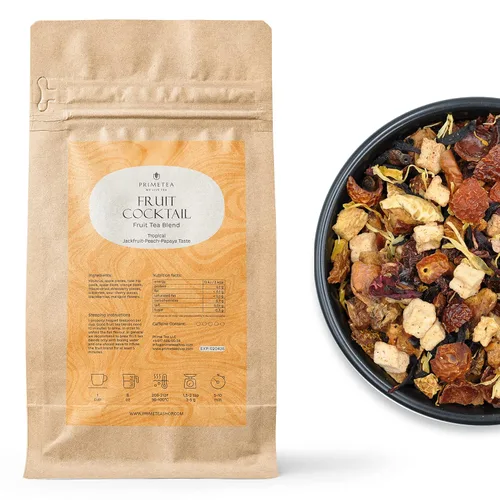 Vista 6 de Prime Tea Grandma's Fruit Basket – Exquisita fruta tisana, hojas sueltas orgánicas de primera calidad, deliciosa mezcla de té de hierbas, natural