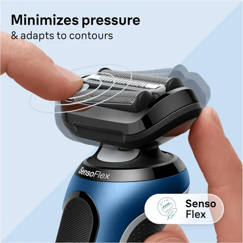 Vista 3 de Braun Maquinilla de afeitar eléctrica para hombre, serie 6 6120s, afeitado en húmedo y seco, modos de afeitado turbo y suave, con recortador