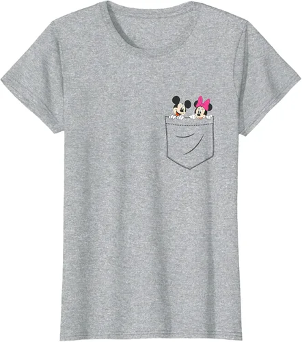 Vista 26 de Disney Mickey & Minnie Mouse - Camiseta de bolsillo pequeño para pareja