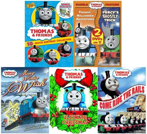 Vista 2 de Thomas the Tank & Friends 15 Volume Collection + Playset Tale of the Brave Day of the Diesels Blue Mountain Misty Island Rescue Hero of the