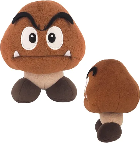 Vista 5 de Sanei Super Mario All Star Collection Goomba - Peluche de 5 pulgadas, tamaño pequeño