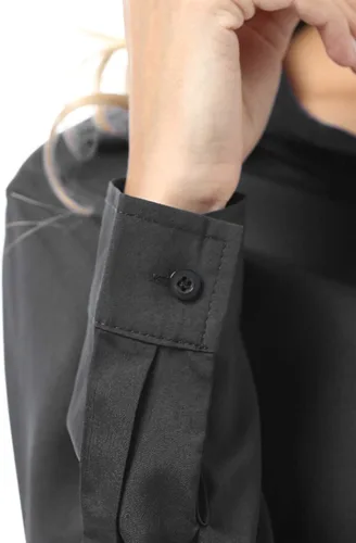 Vista 5 de Gemolly Camisas básicas con botones para mujer manga larga talla grande simple elástica formal casual blusa