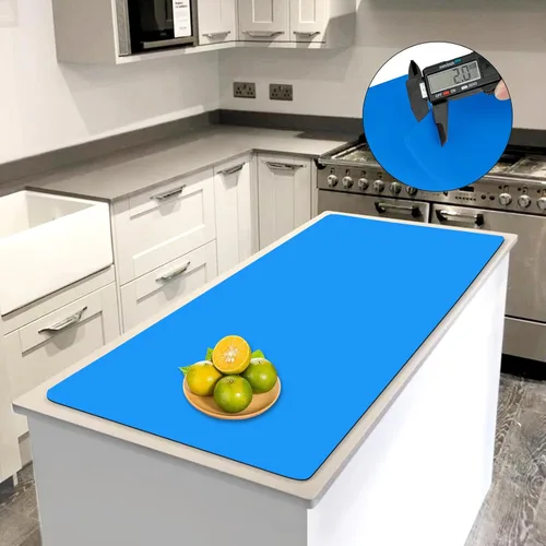 Vista 20 de Tapete de silicona súper grande, 120 x 24 pulgadas, tapete de silicona para encimera de cocina, tapete antideslizante resistente al calor, tapete