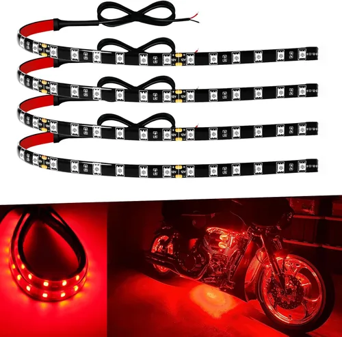 Vista 14 de Keiurot - Tira de luces LED azules de 12 V para automóviles, conectables de 12 pulgadas, paquete de 4 unidades IP68 Waterproof Flexible for Cars
