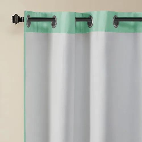 Vista 4 de Juego de cortinas Alex con arandelas y diseño chevrón