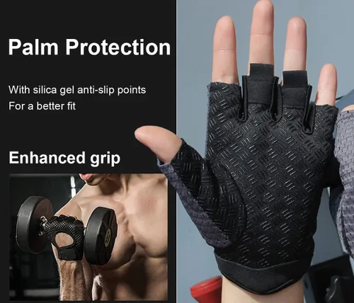 Vista 3 de SUJAYU Guantes de entrenamiento para mujeres y hombres, antideslizantes, transpirables, esenciales de gimnasio para mujer, para levantamiento