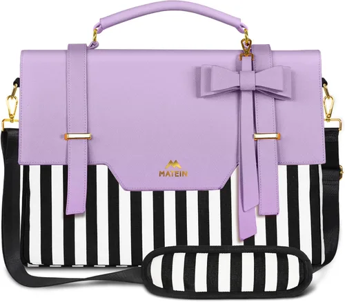 Vista 11 de MATEIN Bolsa para laptop para mujeres, maletín delgado de 15.6 pulgadas para computadora, funda, bolsa ligera linda y femenina de mensajero