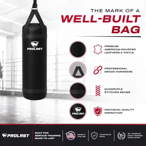Vista 6 de 4 ft 80lb Heavy Boxing Punching Bag, Muay Thai, MMA, Strength Training Equipment, Hanging Negro