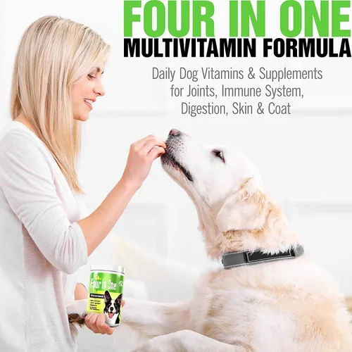 Vista 5 de IE - Multivitaminas para perros 4 en 1 Apoyo para las articulaciones, salud inmunológica, salud de la piel y el corazón Apoyo
