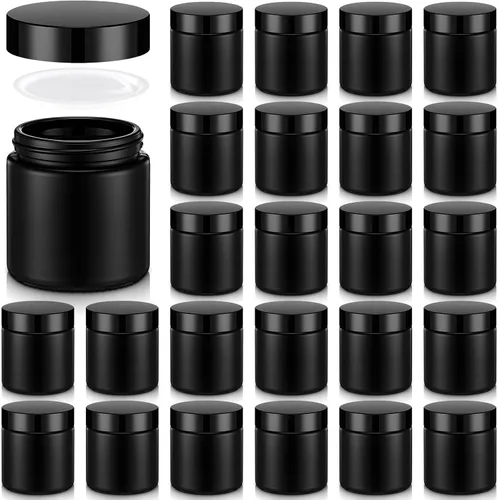 Vista 18 de Norme 24 Frascos de Vidrio de 4 oz con Tapas Herméticos Redondos a Prueba de Fugas Frascos Cosméticos Vacíos con Revestimientos Internos en la Tapa