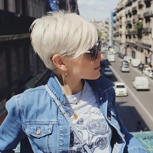 Vista 11 de Pixie Cut Wigs with Bangs Synthetic Wigs for Black Women Pixie Wig Short Haircuts (Nicelatus - 1057)