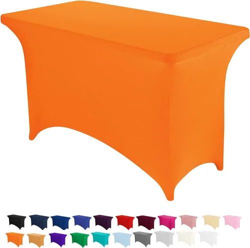 Vista 16 de Peomeise - Funda de mesa de elastano de 4 pies, mantel rectangular elástico de elastano (verde manzana, 4 pies)