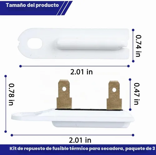 Vista 2 de 3392519 WP3392519 Fusible térmico para secadora para Whirlpool, Maytag, Kenmore