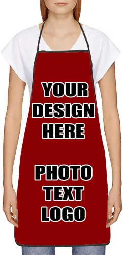 Vista 33 de Delantales personalizados con diseño de imagen de texto fotográfico para adultos, hombres, mujeres, parrilla, cocina, 40