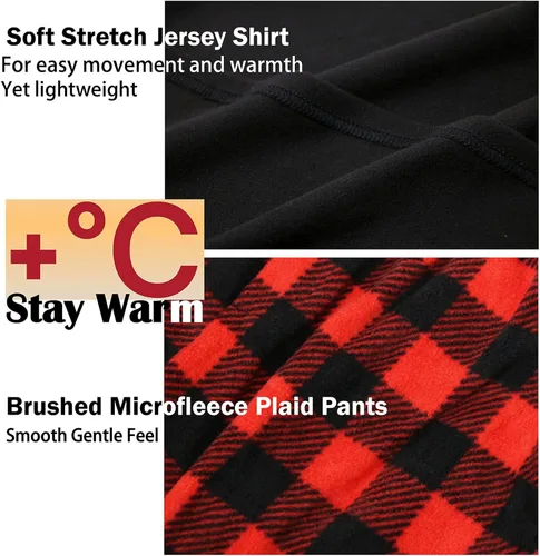 Vista 5 de YUSHOW Pijamas a juego para parejas, conjunto de pijama a cuadros para mujeres y hombres, camisa y pantalones de forro polar suave y cálido