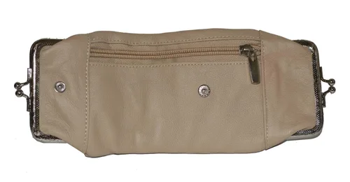 Vista 4 de Funda de cuero genuino para cigarrillos y mechero con cierre de torsión de Leatherboss (Beige)