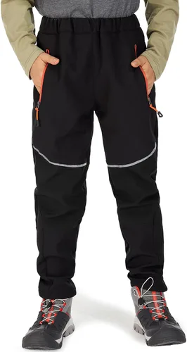 Vista 2 de Toomett Pantalones cargo de nieve para niños, niñas y niños al aire libre con forro polar suave Shell senderismo pesca esquí pantalones aislados