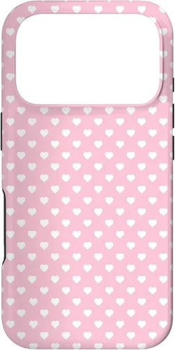 Vista 30 de Hearts Pattern Light Pink White Valentine Case for iPhone 17