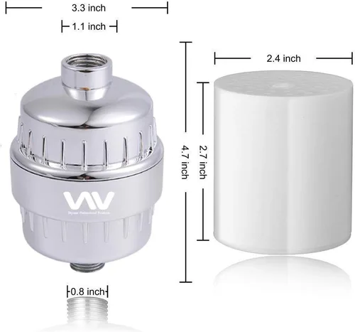 Vista 6 de Filtro de ducha de 32 etapas con vitamina C para agua dura, filtro de cabezal de ducha suavizante de agua con cartucho de filtro reemplazable