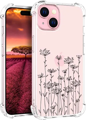 Vista 63 de Funda compatible con iPhone 15, bonita funda transparente para mujer, funda de silicona transparente para teléfono, color negro, tigre poderoso