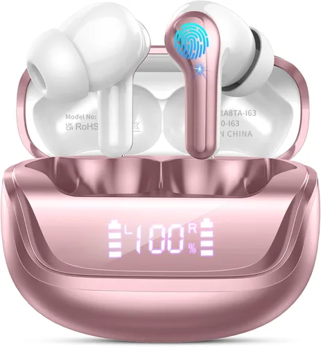 Vista 12 de Jxrev Auriculares inalámbricos mejorados 2026, auriculares Bluetooth 5.4 de 50 horas de reproducción con 4 micrófonos ENC con cancelación de ruido