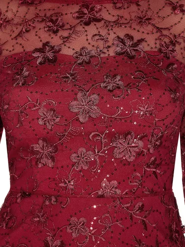 Vista 4 de Adrianna Papell Midi acampanado con bordado de lentejuelas para mujer