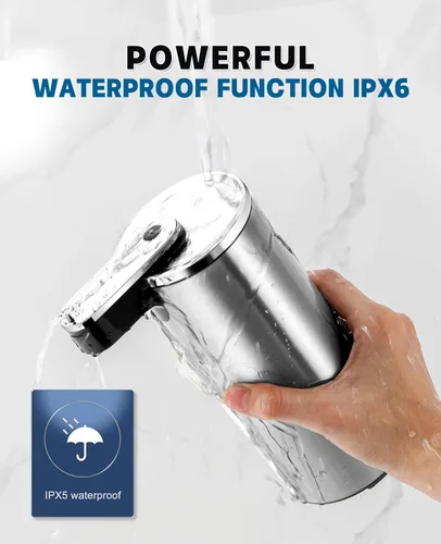 Vista 5 de Dispensador automático de jabón, dispensador de jabón líquido de acero inoxidable sin contacto de 13.5oz/400ml, dispensador de platos eléctrico