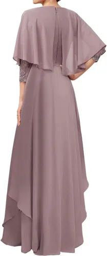 Vista 2 de Mother of The Bride Dresses for Wedding Formal Evening Gowns Chiffon Ruffles Mother of Groom Dresses with Sleeves