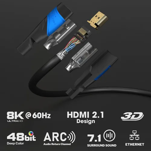 Vista 2 de KabelDirekt – Cable HDMI 8K / 4K – 0.5 pies y más cables HDMI (0.5 pies–75 pies) – Cable HDMI de ingeniería alemana – Soporta 10K/8K@60Hz/4K@120Hz