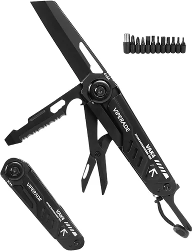 Vista 8 de VIPERADE VAK4 Multiherramienta de bolsillo para hombres, multifuncional 21 en 1 con funda, para camping al aire libre, supervivencia y uso diario