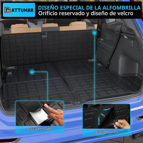 Vista 4 de Tapete de carga compatible con Toyota 4 Runner 2010-2024 de 7 asientos, tapete de carga para maletero, protector de asiento trasero de TPE 2023