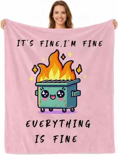 Vista 10 de Divertida manta de apoyo emocional para silla de oficina de bomberos, regalos divertidos de oficina para compañeros de trabajo, jefe It's Fine I'm