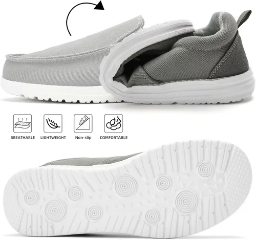 Vista 3 de Mocasines casuales para hombre, zapatos náuticos para hombre, cómodos, ligeros, de lona, antideslizantes, zapatos para caminar