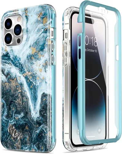 Vista 26 de Esdot Funda para iPhone 14 con Protector de Pantalla Integrado, Funda Resistente de Grado Militar con Diseños de Moda para Mujeres y Niñas, Funda