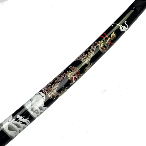 Vista 3 de Bishamon 42 1/2" Samurai Sword Carbon Blade Dragon Scabbard Comes with a Wooden Stand