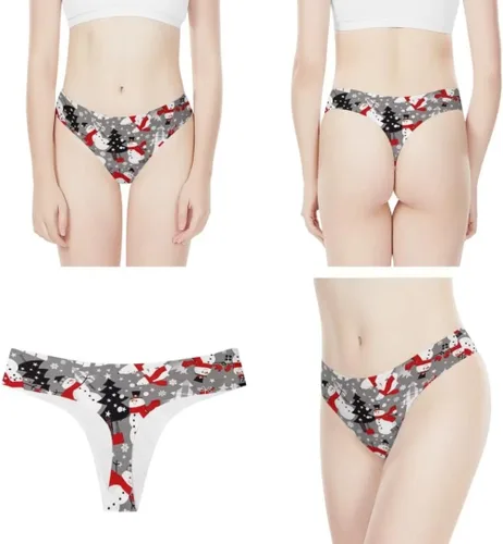 Vista 6 de Dellukee Ropa interior sexy de tanga para mujer, de corte alto, transpirable, elástica, cómoda, calzoncillo