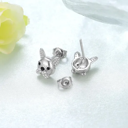 Vista 3 de SchnauzerMaltésBulldog francésCorgiLabradorYorkieChihuahua Aretes de plata de ley 925 para perro, joyería de perro, regalos para mujeres