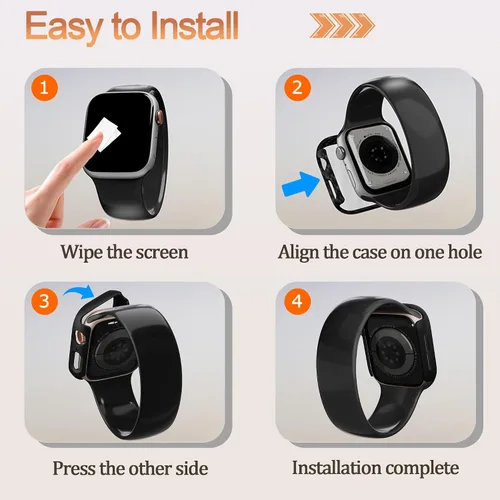Vista 6 de Juego de 2 fundas de PC duro para Apple Watch SE 3 (2025) / SE2 / SE / Series 6/5/4, protector de pantalla de 40 mm, con protector de pantalla