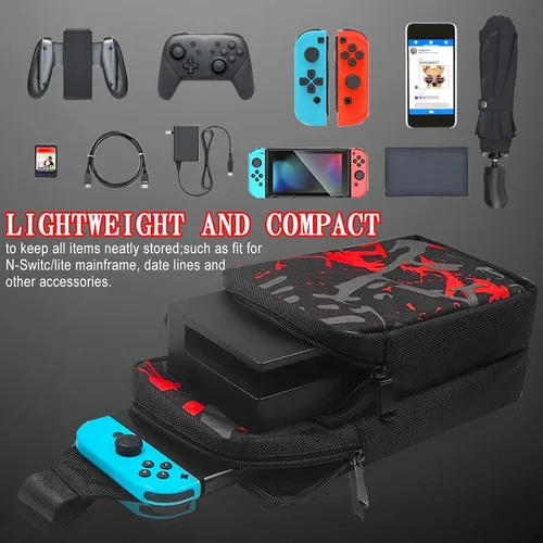 Vista 6 de INFURIDER Portable Travel Carrying Case for Nintendo Switch, Durable Shoulder Storage Bag Fashion Backpack for SwitchSwitch Lite Console Accessories