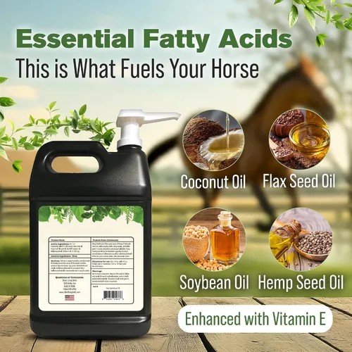 Vista 4 de Silver Lining Herbs Aceite de semilla de cáñamo Omega Stride para caballos