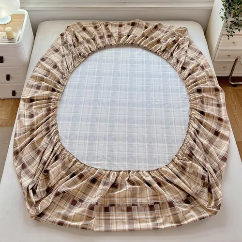 Vista 4 de ZIQINPSQ Protector de colchón de sábana bajera de tamaño individual, funda de colchón ajustable de algodón puro con bolsillo profundo de hasta 15-18
