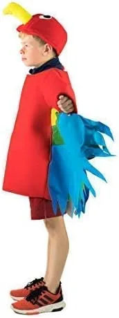 Vista 5 de Bodysocks Fancy Dress Loro tropical de la selva, disfraz multicolor de pájaro para niños (edad 6 +)